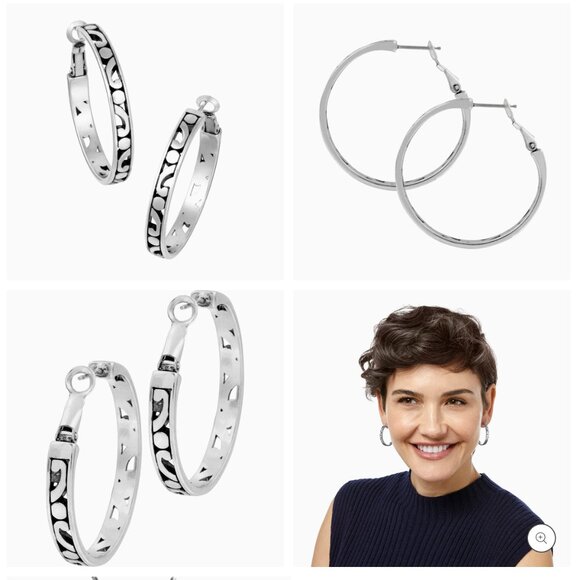 Brighton Contempo Silver Hoops - Picture 2 of 3